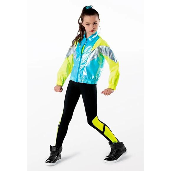 Dance Costume Weissman 13761 Large Adult Blue Jacket Hip Hop Metallic - Picture 1 of 3